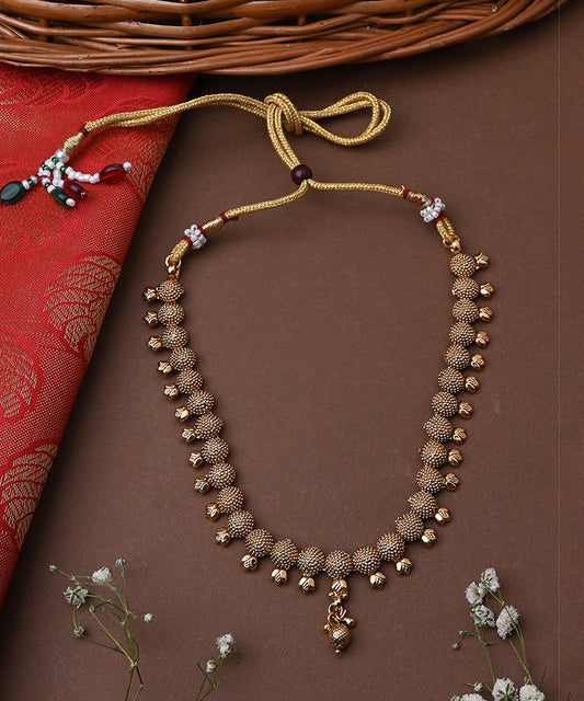 Gold Plated Necklace Set with Earrings