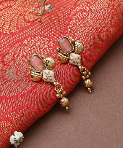 Multicolour Necklace Set With Pink And Green Stones