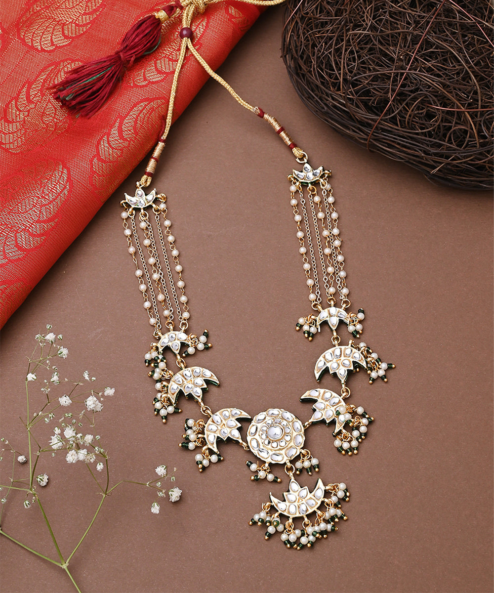 Multicolour Beaded Necklace Set with Long Earrings