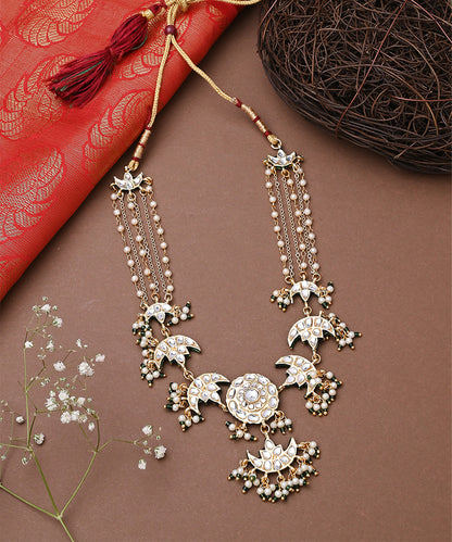 Multicolour Beaded Necklace Set with Long Earrings