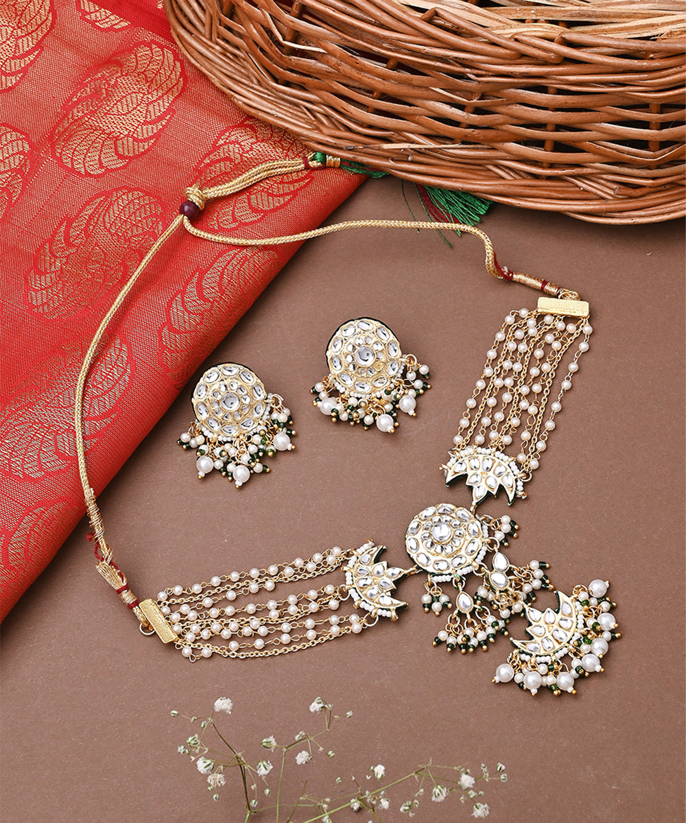 Multicolour Necklace Set with Matching Earrings