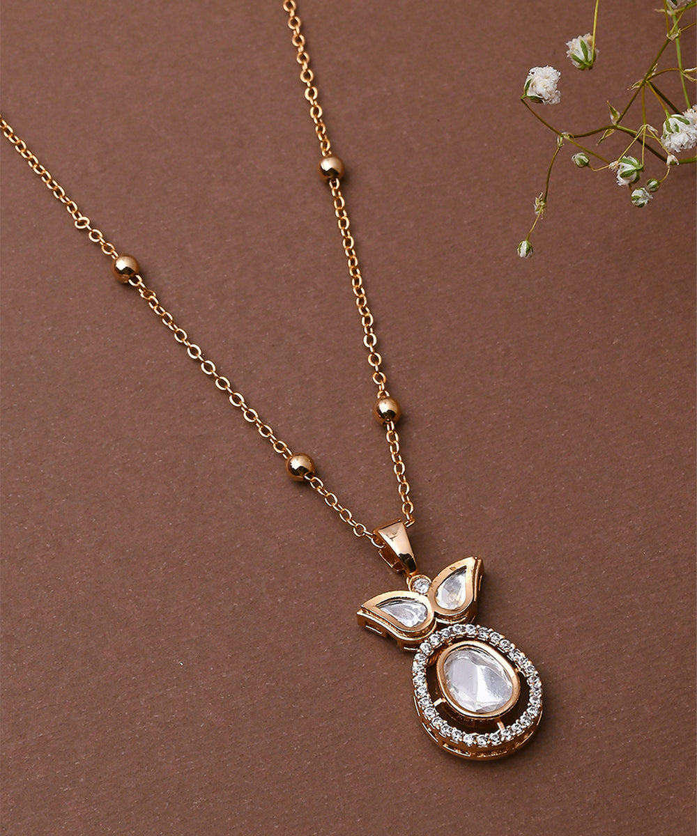 Single Stone Necklace Set With Earrings