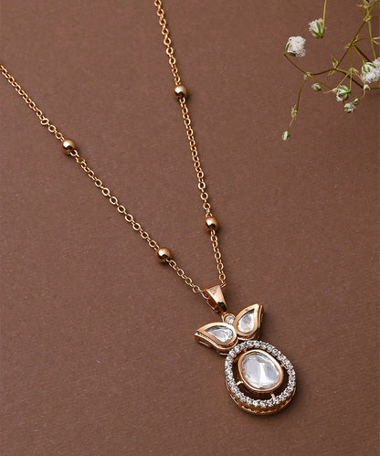 Single Stone Necklace Set With Earrings