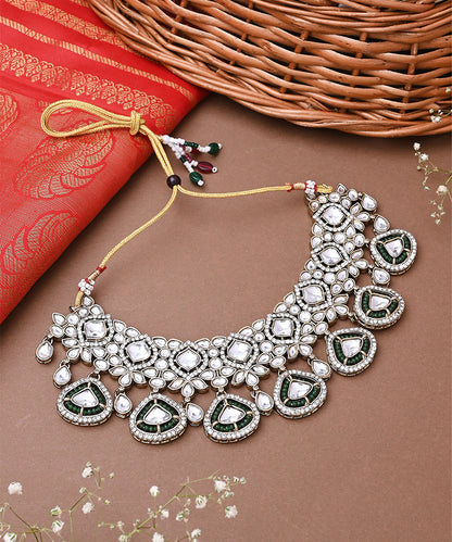 Contemporary Heavy Necklace Set With Earrings And Maang Tikka