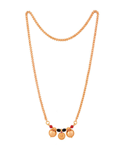 Laxmi Motif Black Gold Mangalsutra