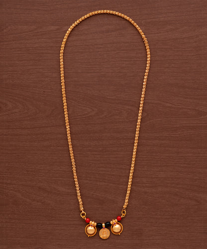 Laxmi Motif Black Gold Mangalsutra