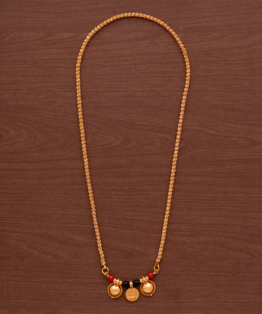 Laxmi Motif Black Gold Mangalsutra