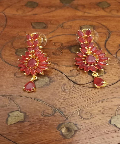 Vibrant Orange Stone Necklace and Matching Pendant Earrings Set