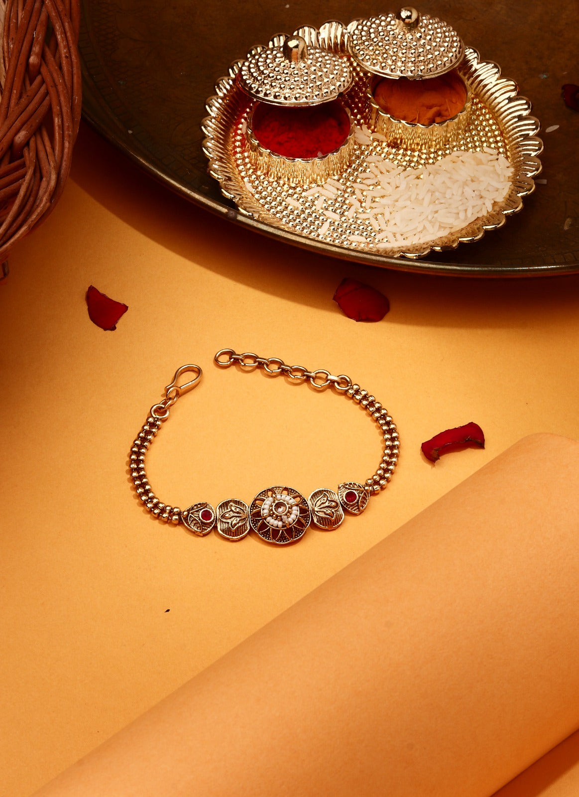 Gold Plated Rakhi Bracelet