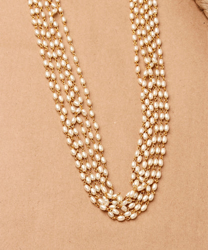Layered Pearl Beaded Necklace