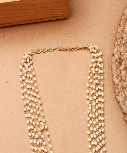 Layered Pearl Beaded Necklace