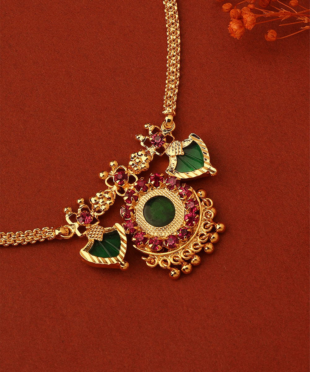 Gold Plated Two Palakka Necklace Set