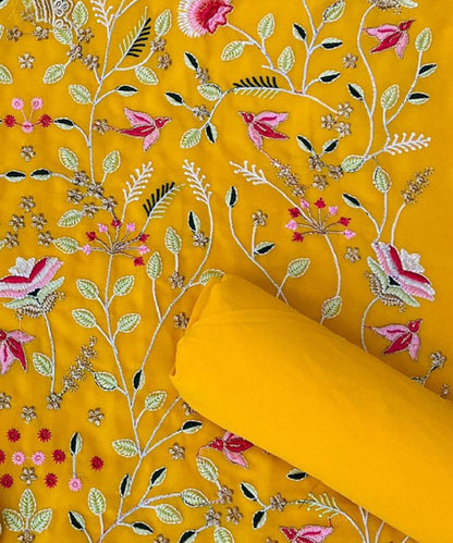 Punjabi Suit Yellow Georgette