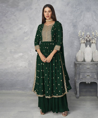 Sharara Green Nyra Cut Kurta