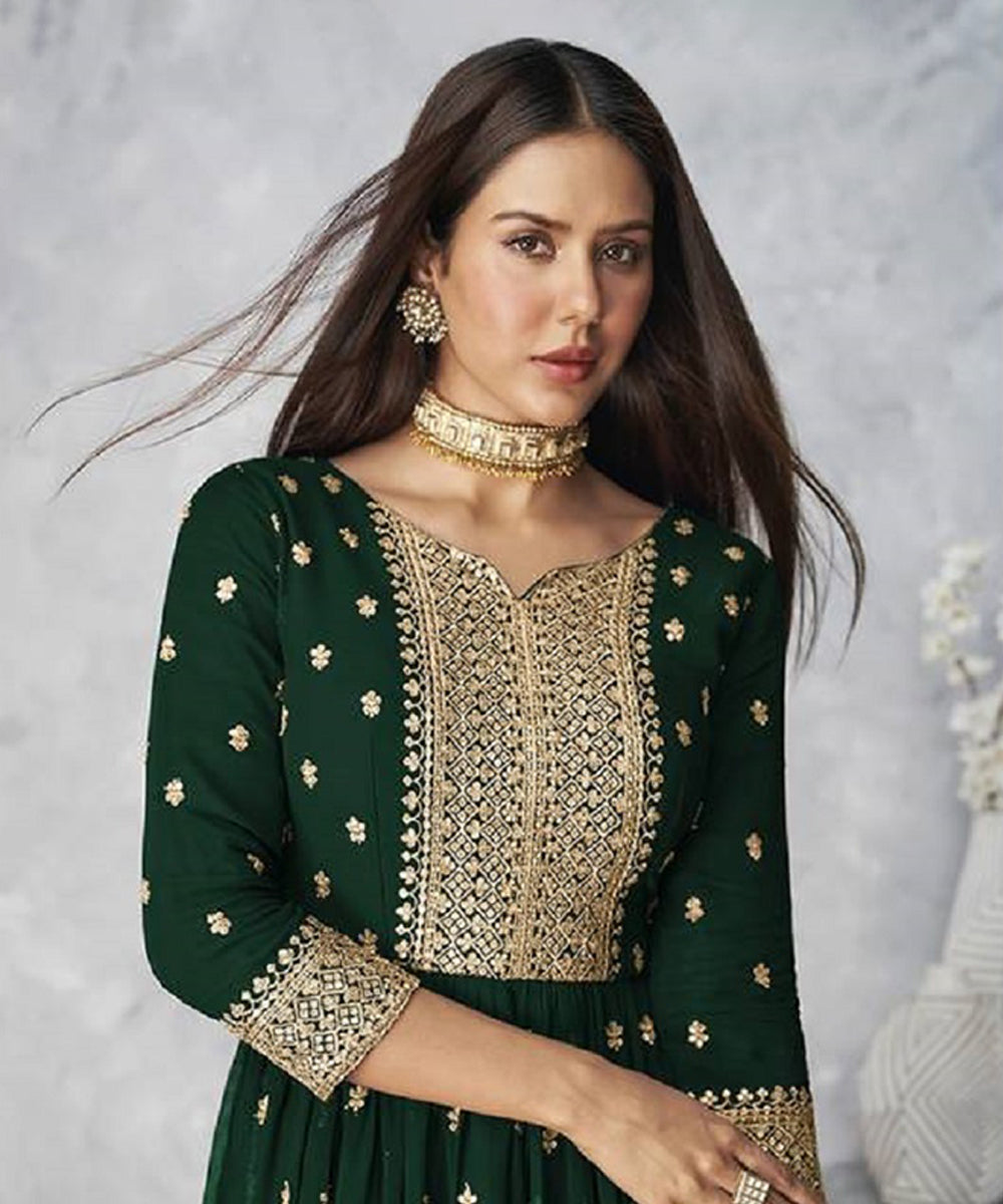Sharara Green Nyra Cut Kurta