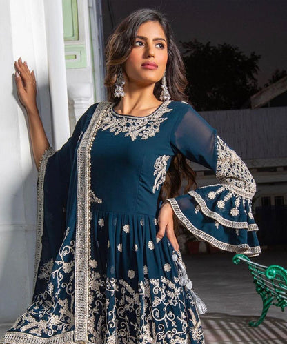 Salwar Kameez Navy Georgette