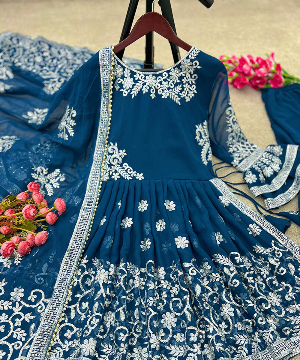 Salwar Kameez Navy Georgette
