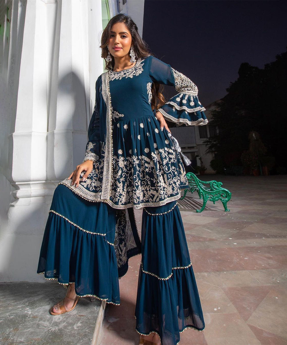 Salwar Kameez Navy Georgette