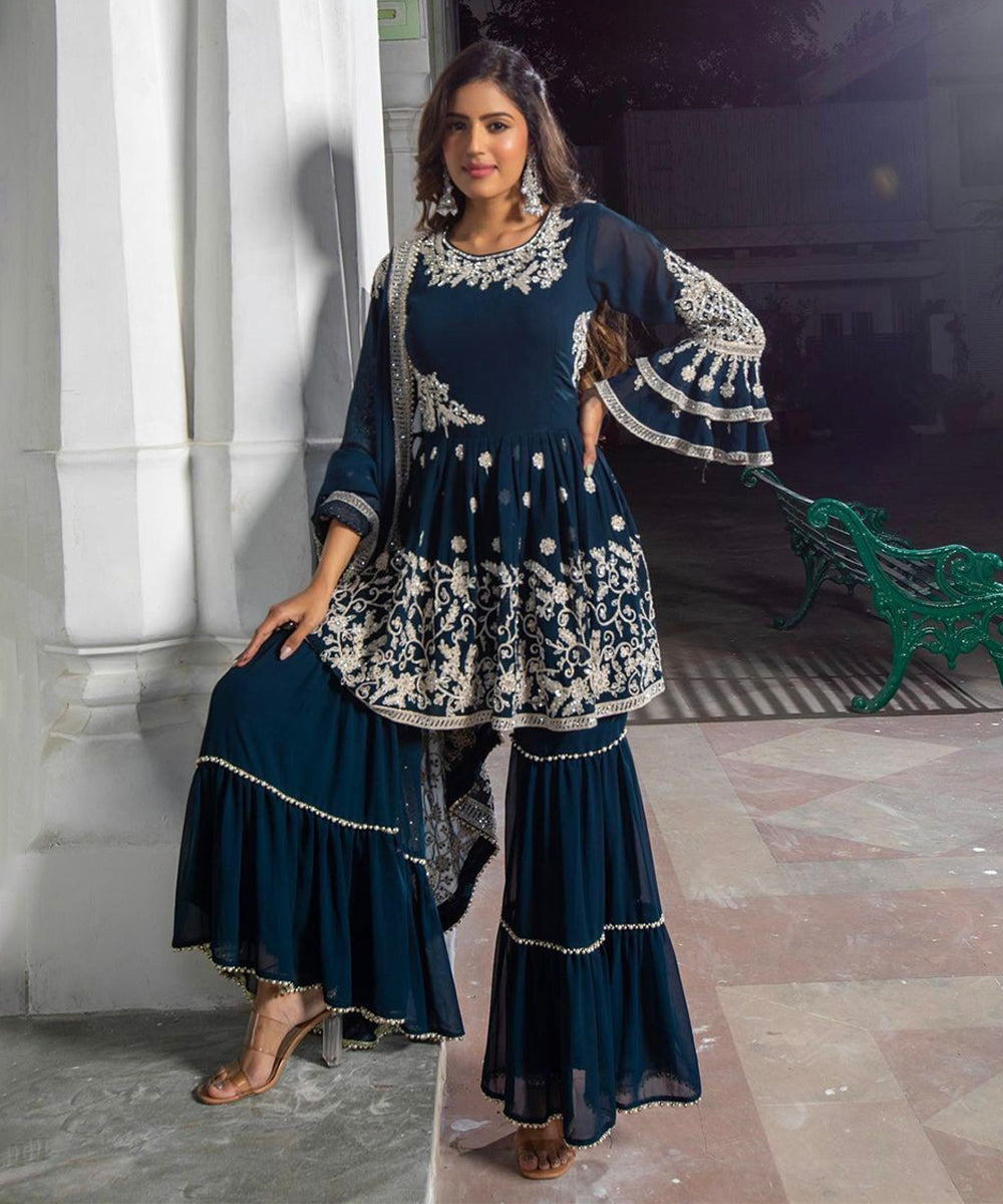 Salwar Kameez Navy Georgette