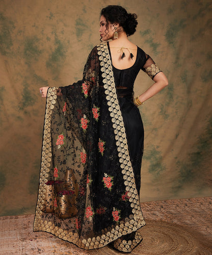 Fancy Designer Saree with Luxurious Multi Embroidery