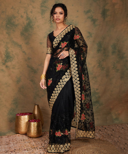 Fancy Designer Saree with Luxurious Multi Embroidery