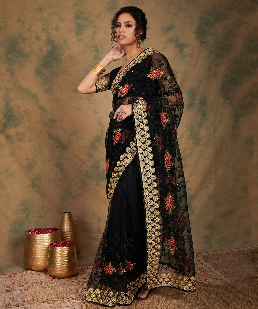 Fancy Designer Saree with Luxurious Multi Embroidery