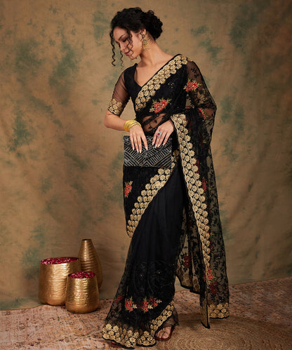 Fancy Designer Saree with Luxurious Multi Embroidery