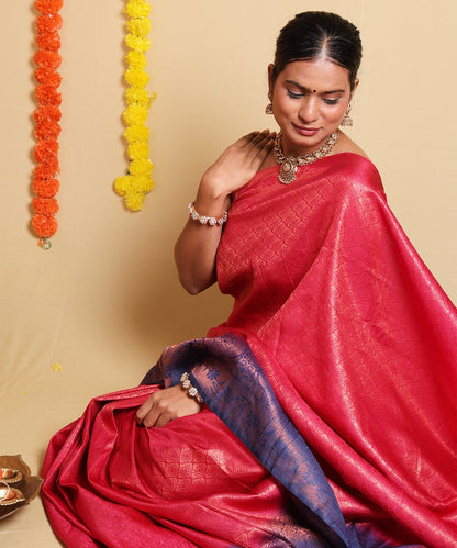 Ethnic Motifs Woven Design Silk Saree with Traditional Blouse