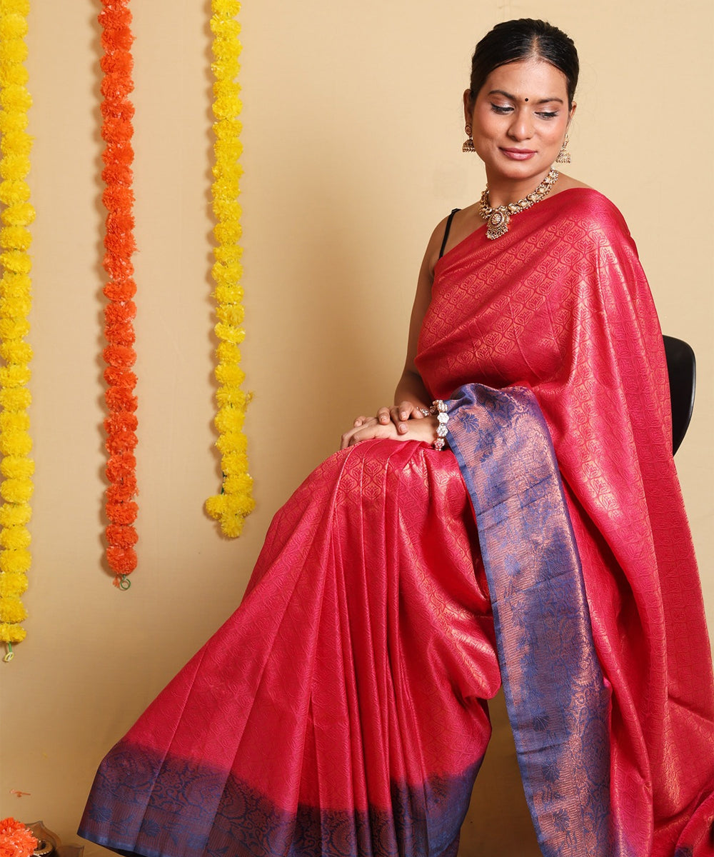 Ethnic Motifs Woven Design Silk Saree with Traditional Blouse