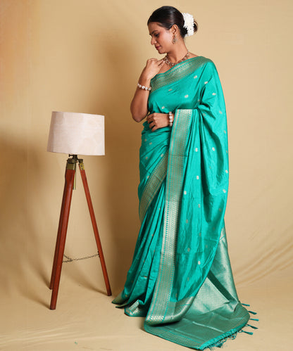 Ethnic Woven Zari Cotton Saree with Elegant Draping Blouse