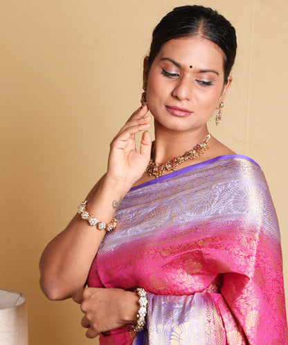 Enchanting Pink Zari Art Silk Saree with Intricate Blouse