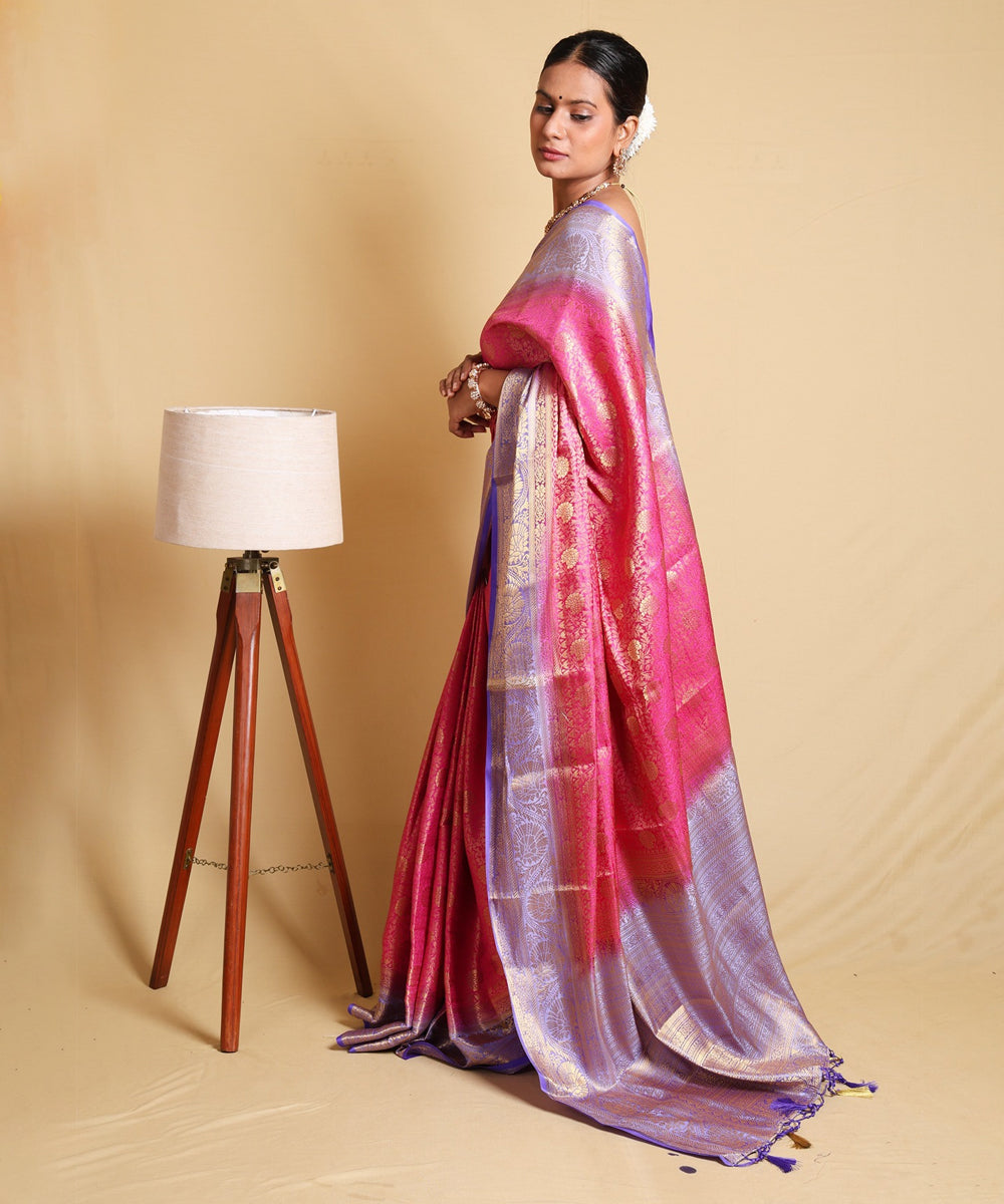 Enchanting Pink Zari Art Silk Saree with Intricate Blouse