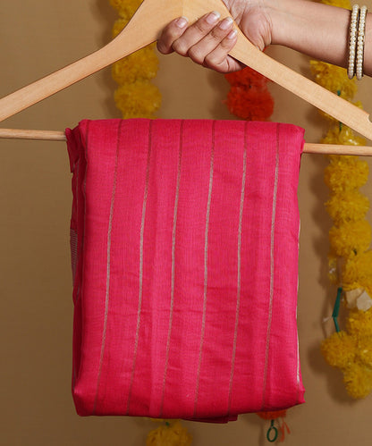 Timeless Pink Plain Cotton Saree with Elegant Blouse