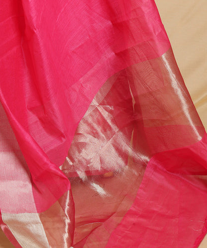 Timeless Pink Plain Cotton Saree with Elegant Blouse