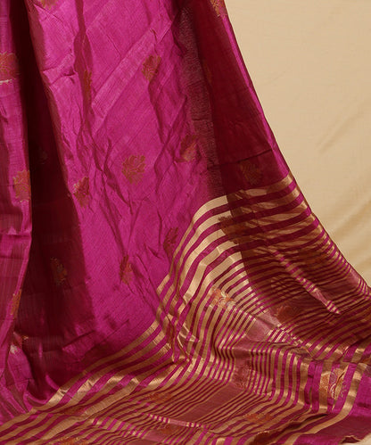 Purple Ethnic Motif Cotton Saree with Traditional Blouse