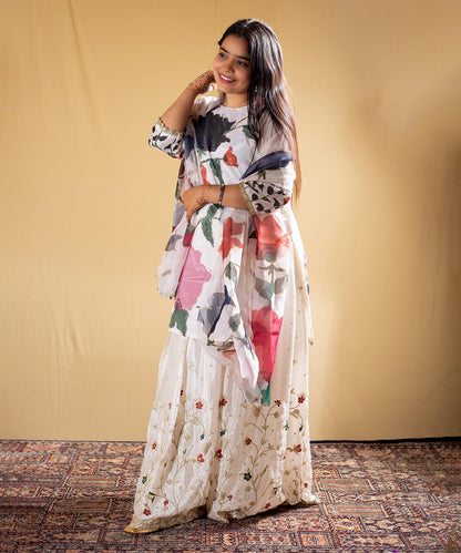 Kurta Set White Chiffon
