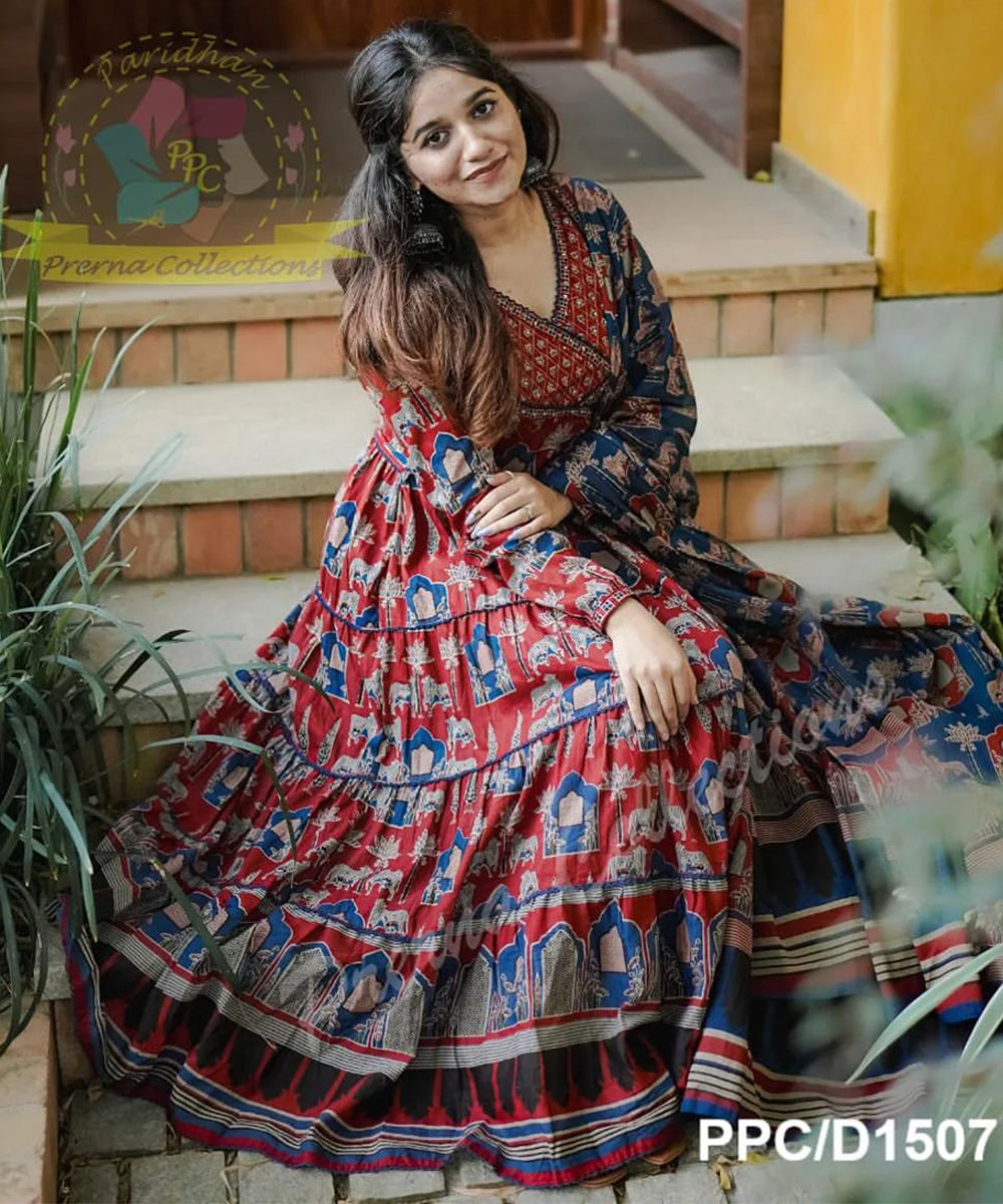 Brown Printed Cotton Kurta Pant with Dupatta