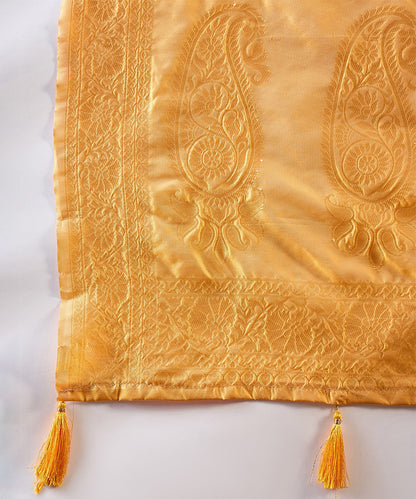 Mango Saree with Light Motifs and a Rich Zari Border