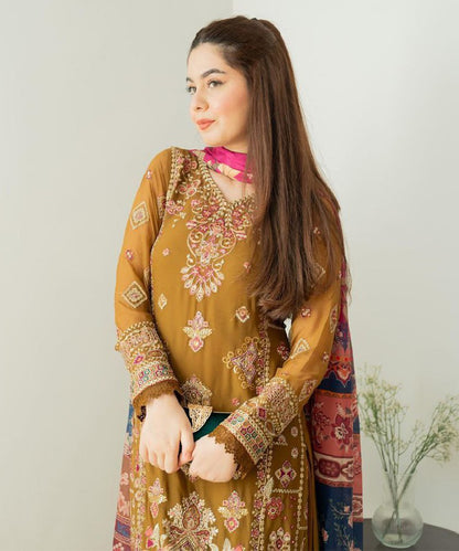 Kurta Set Mocha Brown Georgette