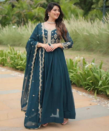 Salwar Rama Zari Sequins Work