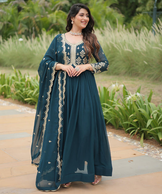 Salwar Rama Zari Sequins Work