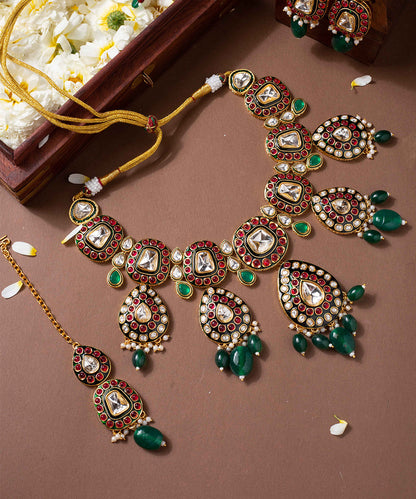 Necklace Jaipur Kundan Emerald