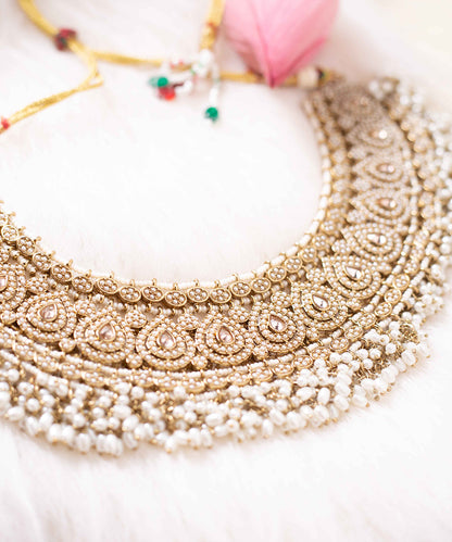 Necklace Gold Polki Earrings Tikka