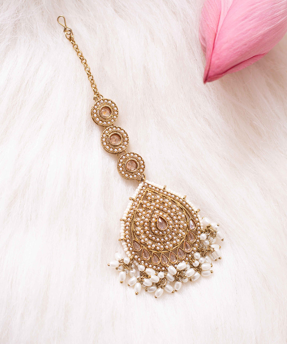 Necklace Gold Polki Earrings Tikka