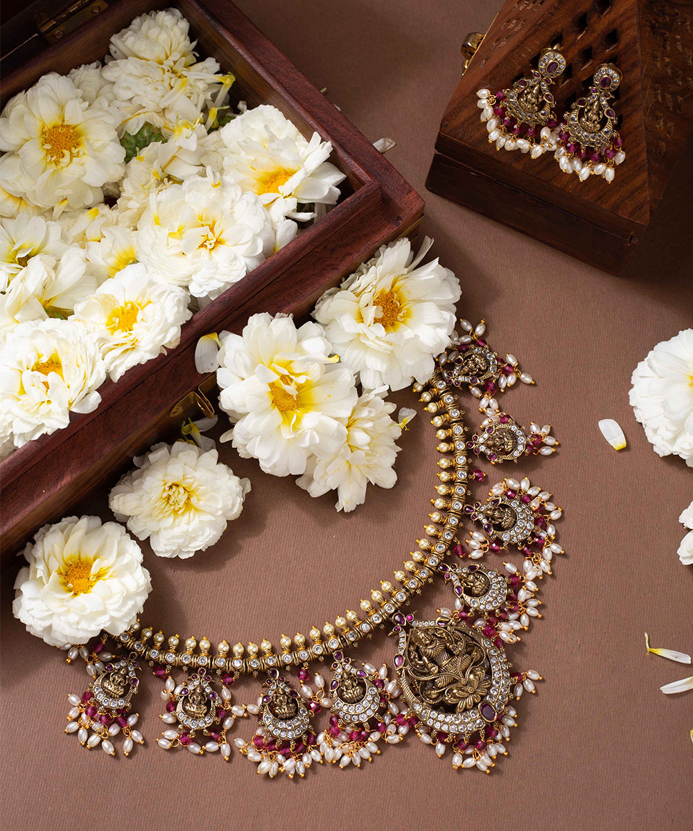 Necklace Ruby Pearl Lakshmi