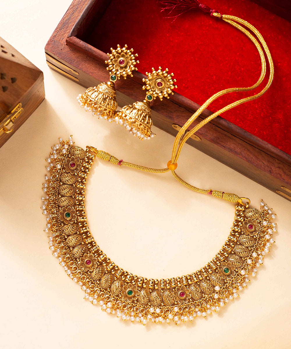 Necklace Gold Multi-Stone Set