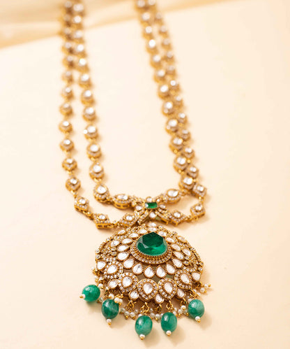 Necklace Kundan Pendant Green