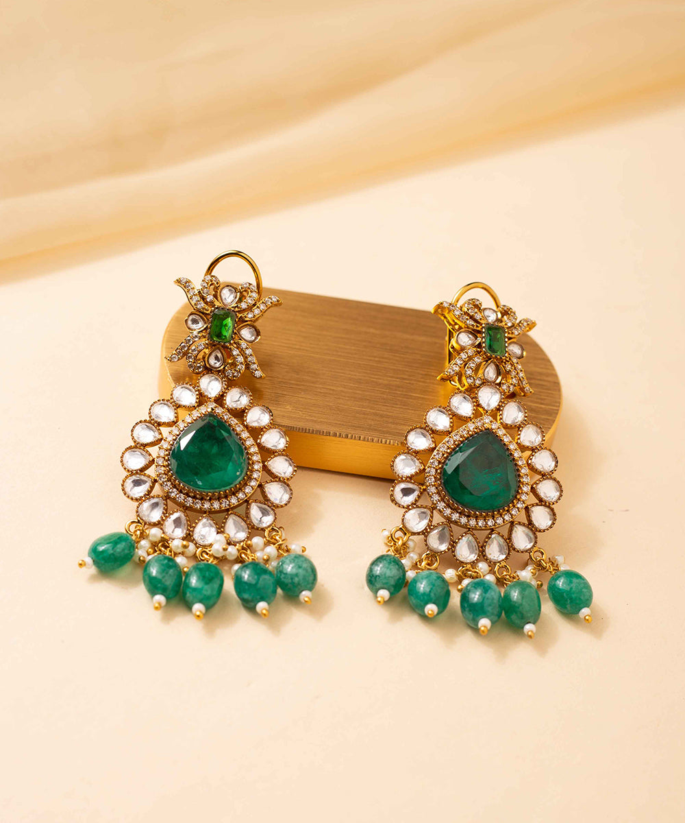 Necklace Kundan Pendant Green