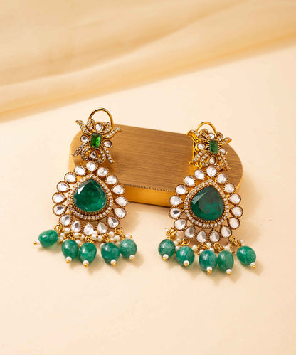 Necklace Kundan Pendant Green