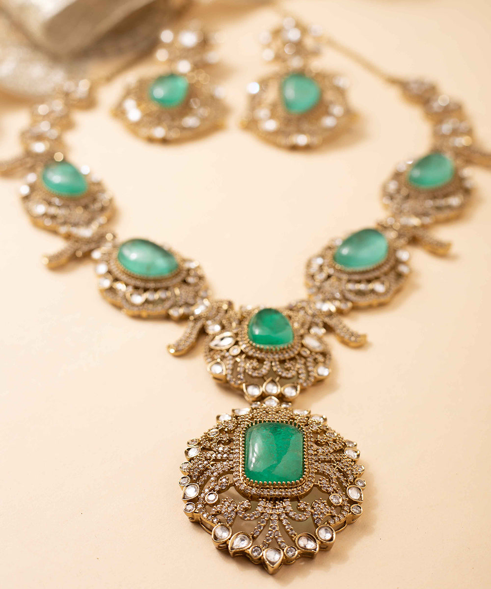 Necklace American Diamond Emerald